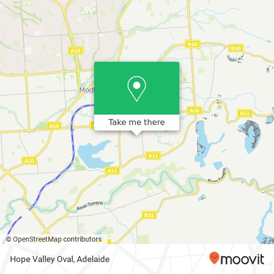 Mapa Hope Valley Oval