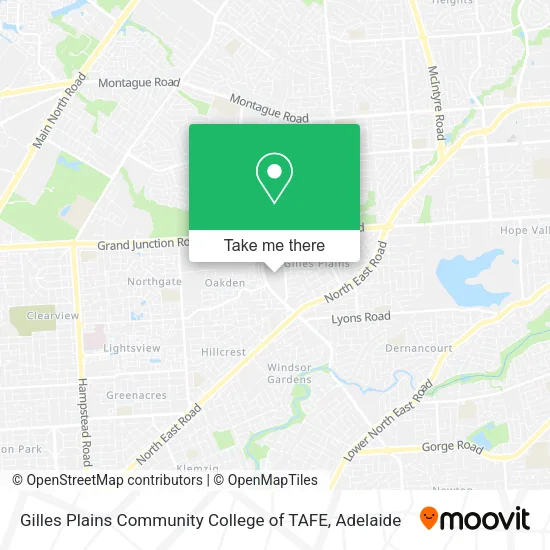 Gilles Plains Community College of TAFE map