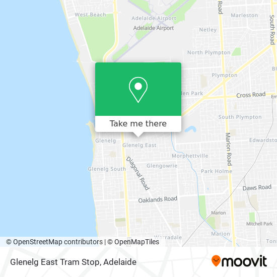 Glenelg East Tram Stop map