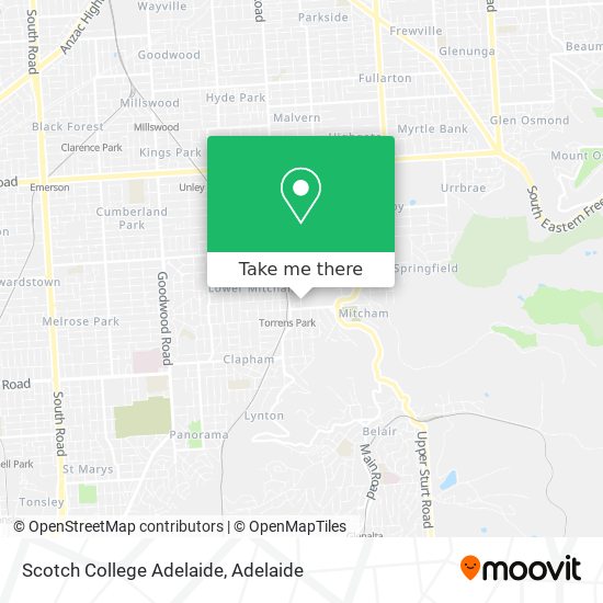 Mapa Scotch College Adelaide