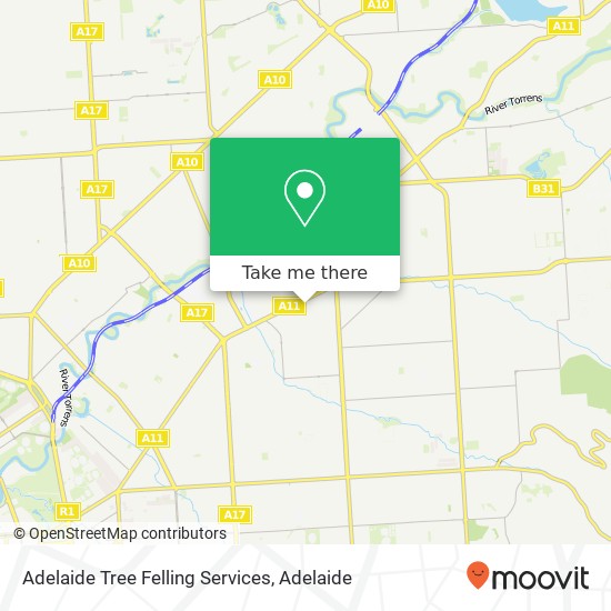 Mapa Adelaide Tree Felling Services