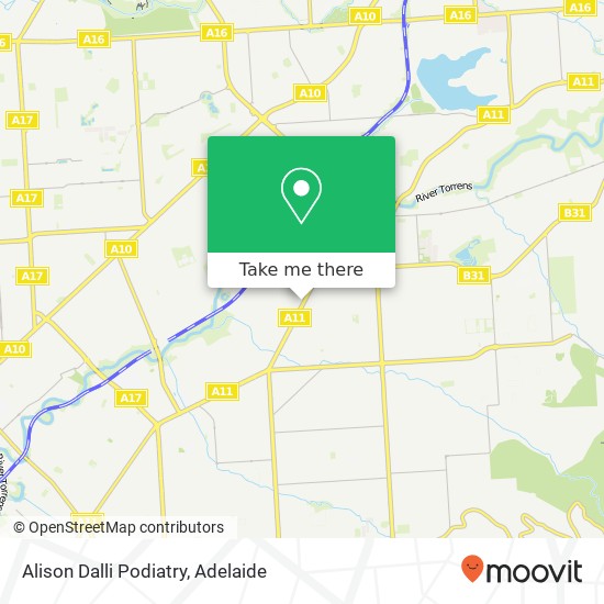 Alison Dalli Podiatry map