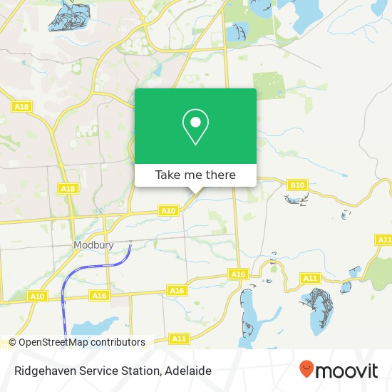 Mapa Ridgehaven Service Station