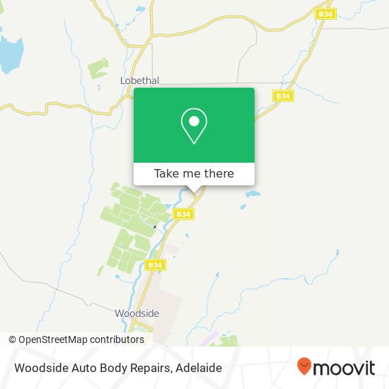 Woodside Auto Body Repairs map
