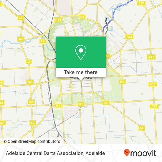 Adelaide Central Darts Association map