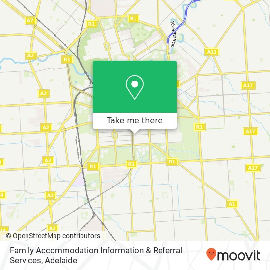 Family Accommodation Information & Referral Services map