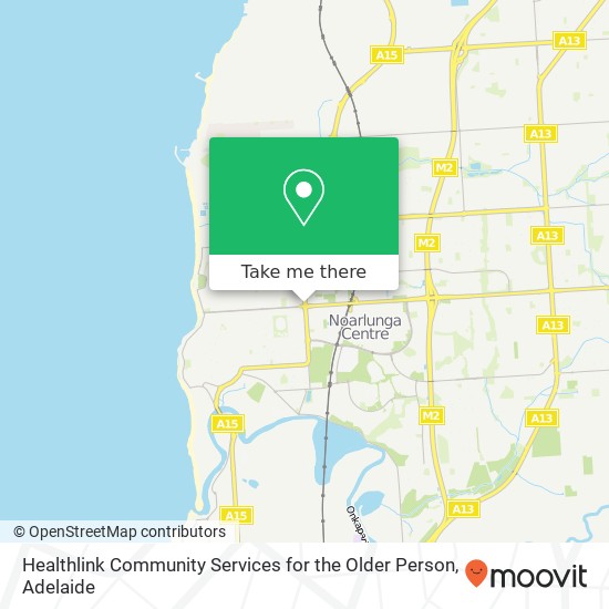 Healthlink Community Services for the Older Person map