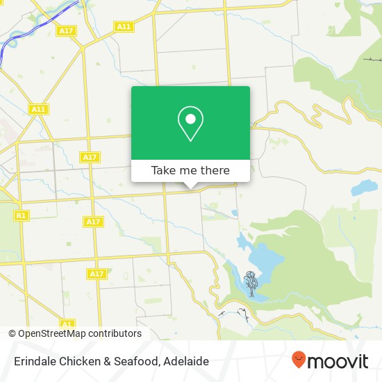 Mapa Erindale Chicken & Seafood