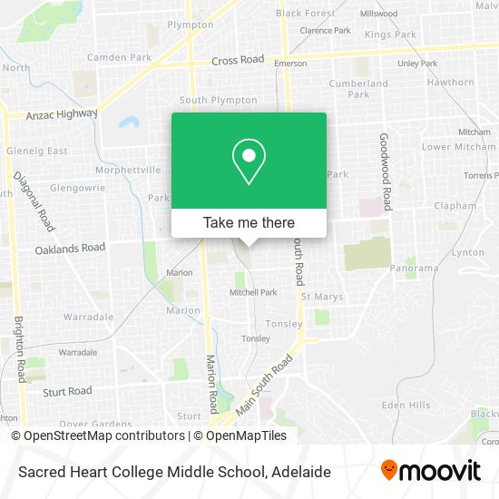 Mapa Sacred Heart College Middle School