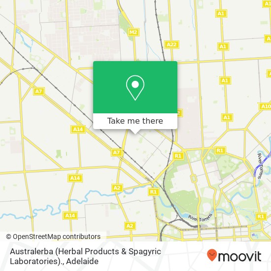 Australerba (Herbal Products & Spagyric Laboratories). map