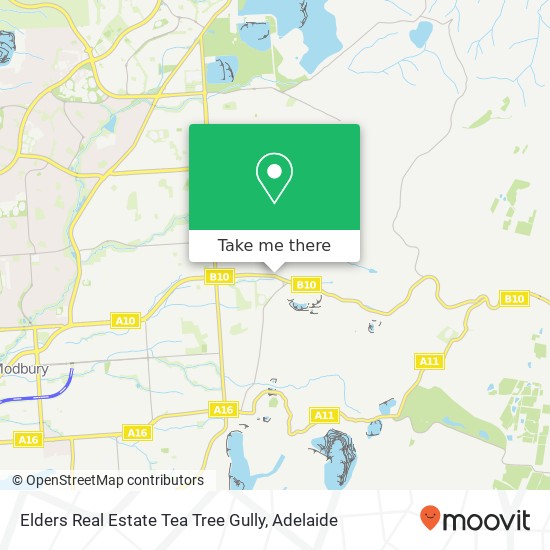 Mapa Elders Real Estate Tea Tree Gully