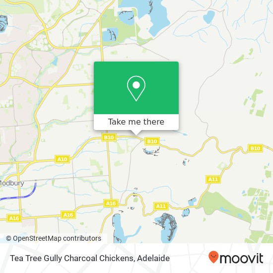Tea Tree Gully Charcoal Chickens map