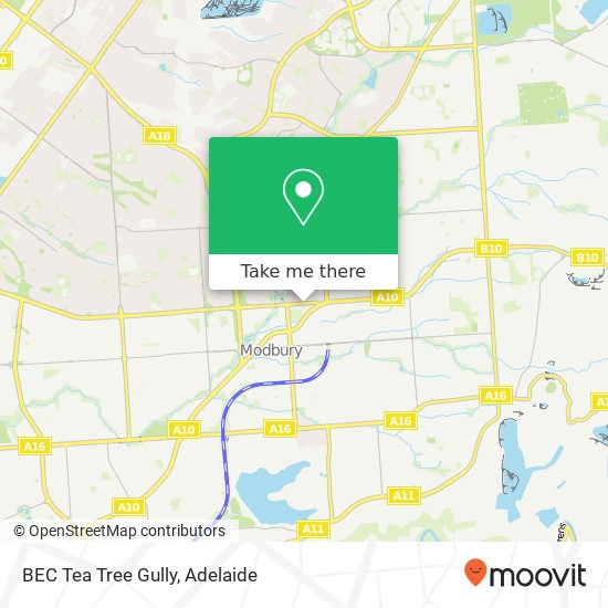 BEC Tea Tree Gully map