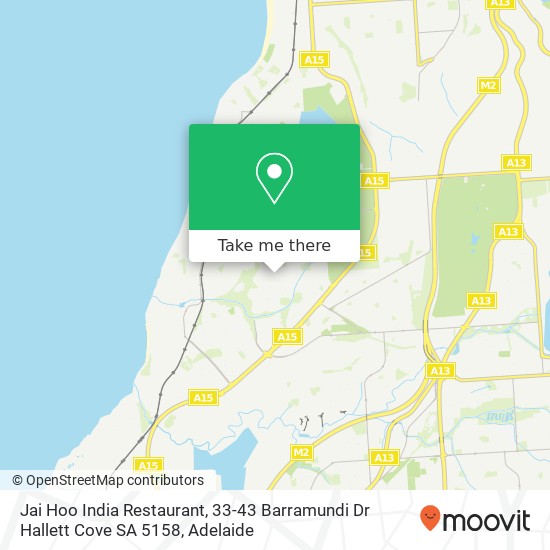 Jai Hoo India Restaurant, 33-43 Barramundi Dr Hallett Cove SA 5158 map