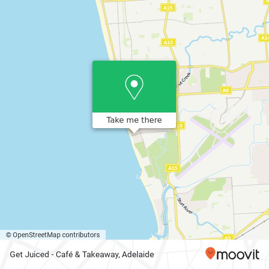 Mapa Get Juiced - Café & Takeaway, 2 West Beach Rd West Beach SA 5024