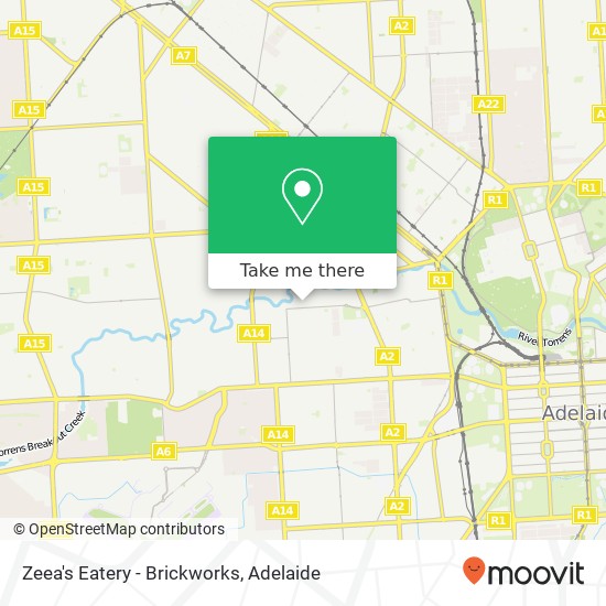 Mapa Zeea's Eatery - Brickworks, Ashwin Pde Torrensville SA 5031