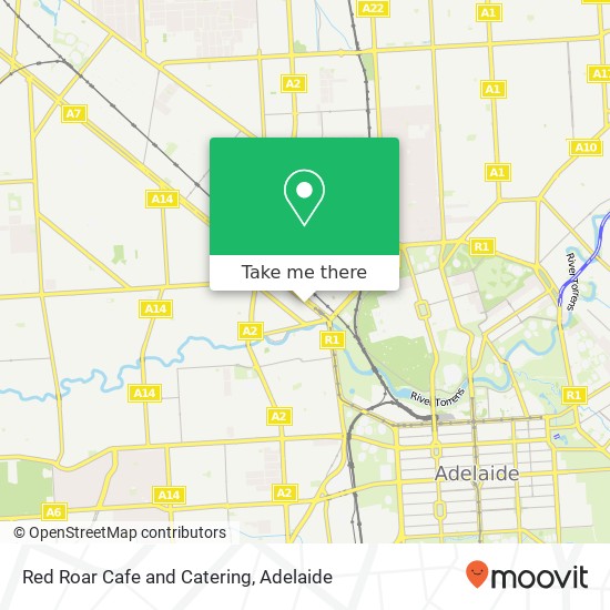 Mapa Red Roar Cafe and Catering, 124 Port Rd Hindmarsh SA 5007