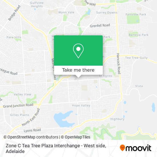 Zone C Tea Tree Plaza Interchange - West side map