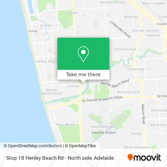 Stop 18 Henley Beach Rd - North side map