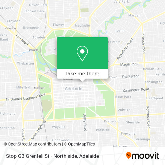 Stop G3 Grenfell St - North side map