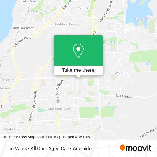 Mapa The Vales - All Care Aged Care