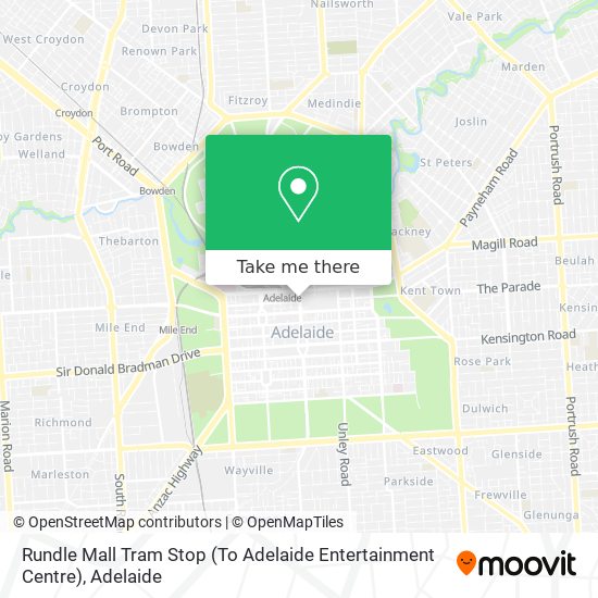 Mapa Rundle Mall Tram Stop (To Adelaide Entertainment Centre)