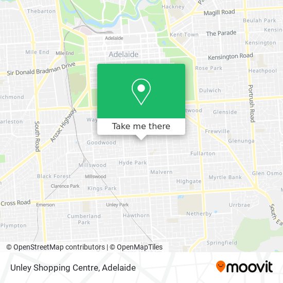 Mapa Unley Shopping Centre