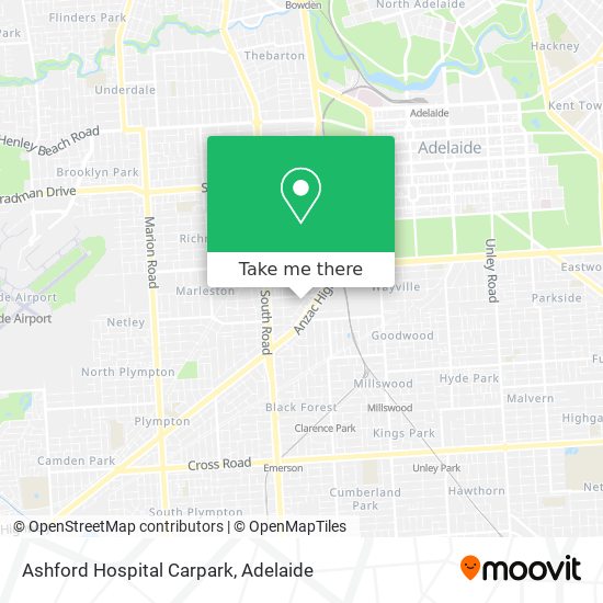 Mapa Ashford Hospital Carpark