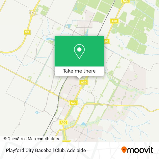 Playford City Baseball Club map