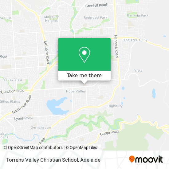 Mapa Torrens Valley Christian School