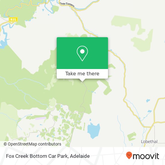 Mapa Fox Creek Bottom Car Park