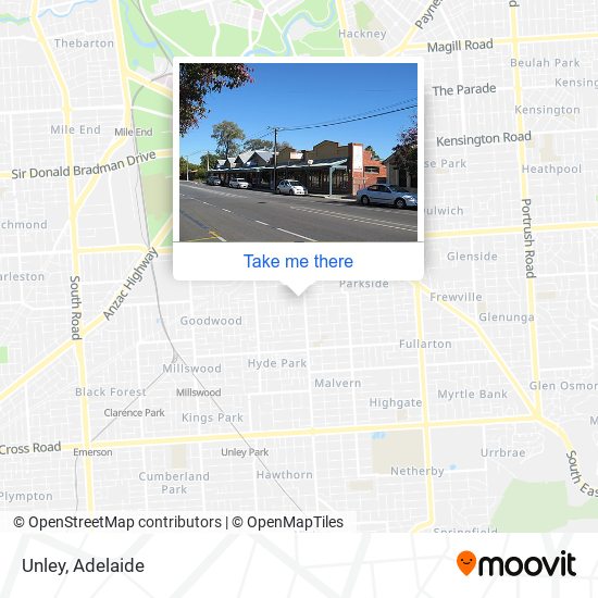 Mapa Unley