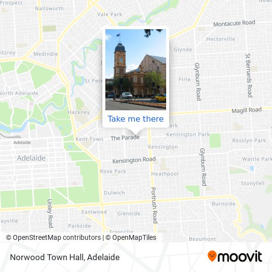 Mapa Norwood Town Hall