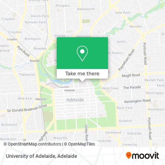 Mapa University of Adelaide