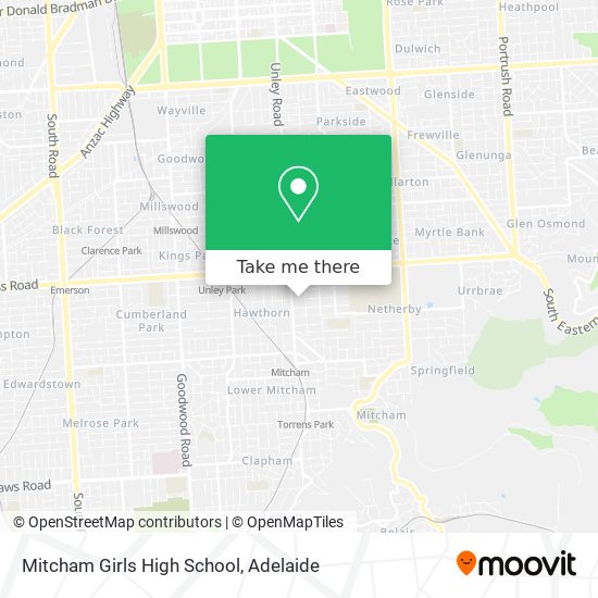 Mapa Mitcham Girls High School