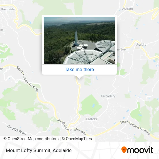 Mapa Mount Lofty Summit