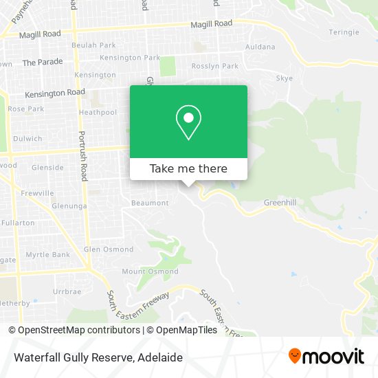 Waterfall Gully Reserve map