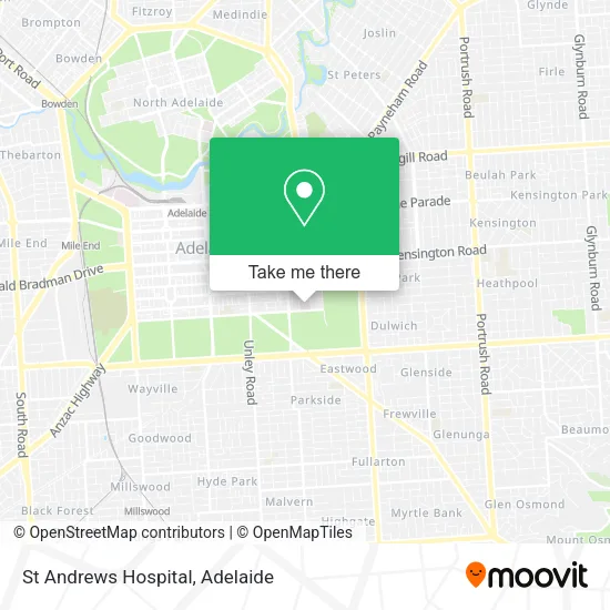 St Andrews Hospital map