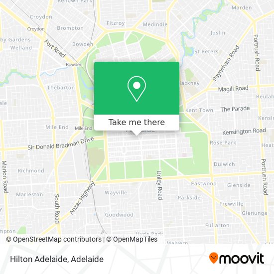 Mapa Hilton Adelaide