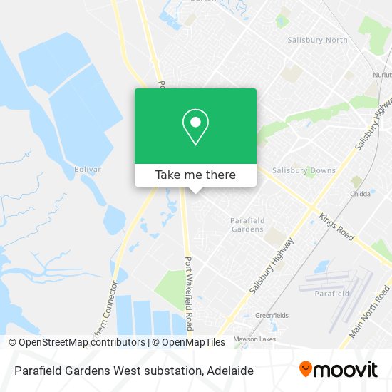 Mapa Parafield Gardens West substation