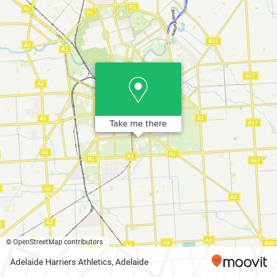 Adelaide Harriers Athletics map