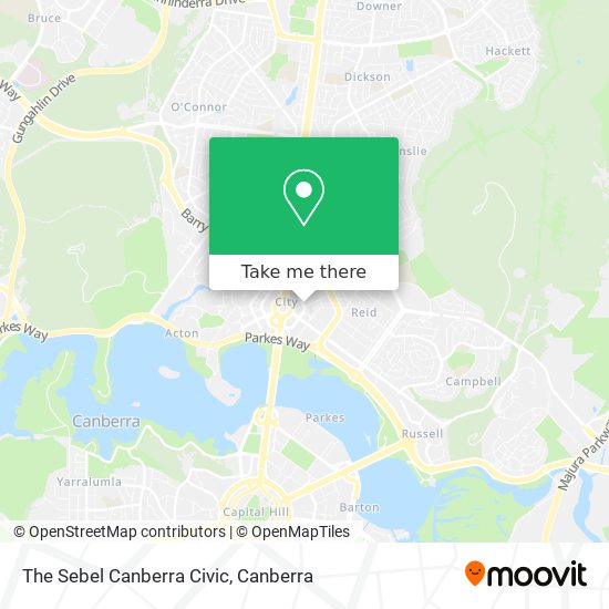 The Sebel Canberra Civic map