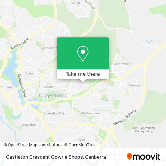 Castleton Crescent Gowrie Shops map