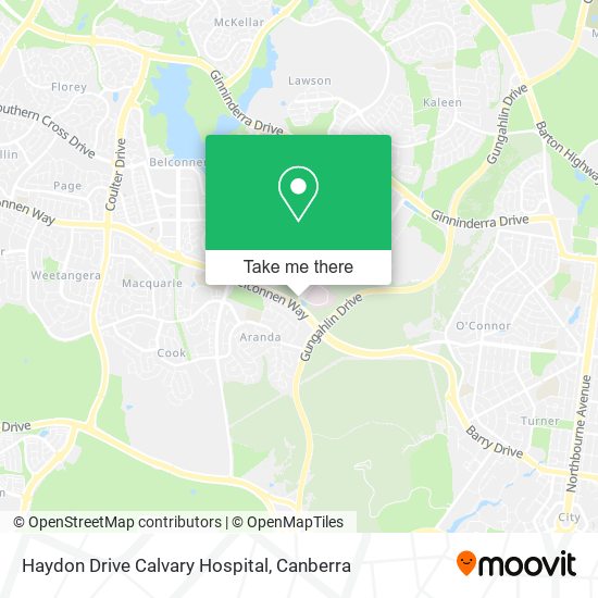 Haydon Drive Calvary Hospital map