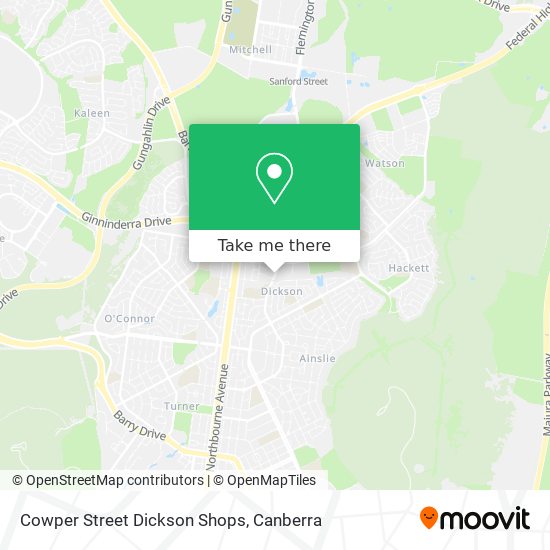 Cowper Street Dickson Shops map