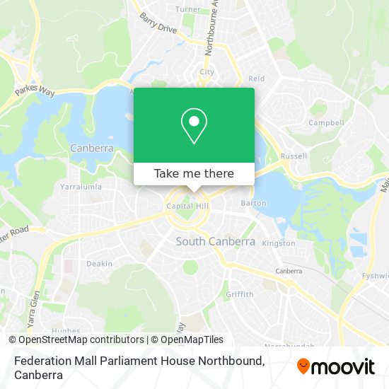Federation Mall Parliament House Northbound map