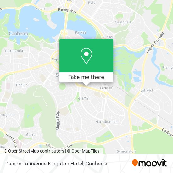 Canberra Avenue Kingston Hotel map