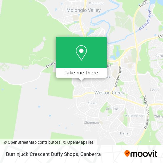 Burrinjuck Crescent Duffy Shops map