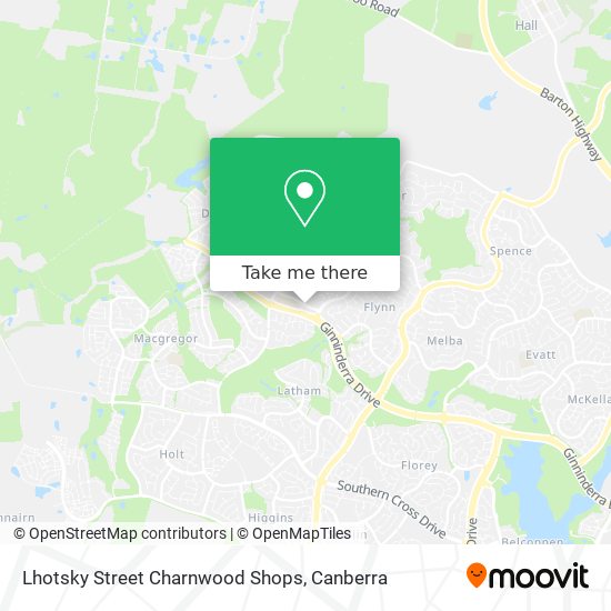 Lhotsky Street Charnwood Shops map
