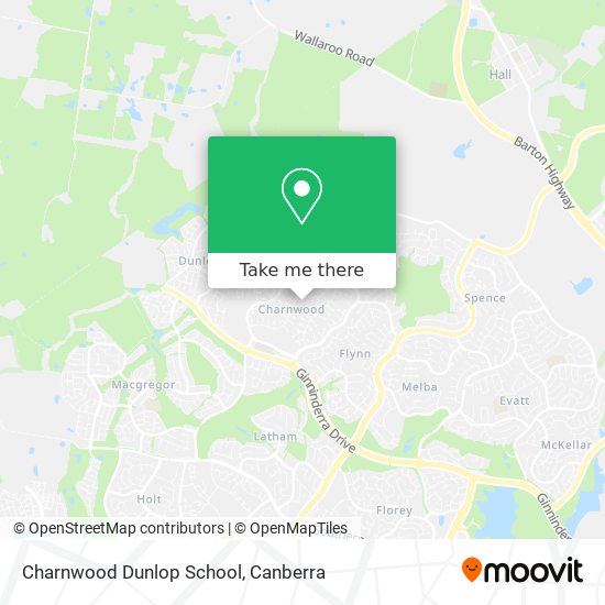 Mapa Charnwood Dunlop School